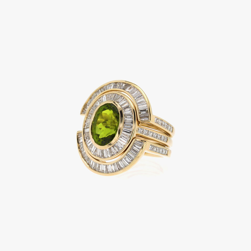 Bellagio 18ct Yellow Gold Peridot & Diamond Ring | Annoushka jewelley